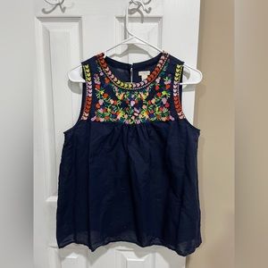 Gently used jcrew embroidered top